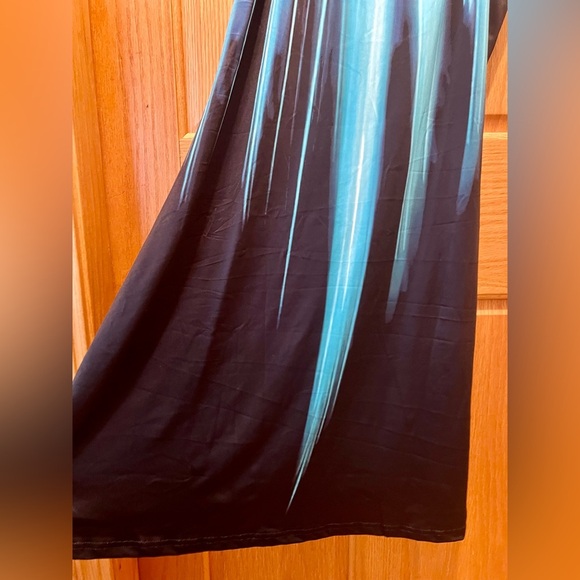 NWOT Women’s XL Color Block Slip Dress w/ Cross Strap Detail in Teal & Black - Picture 4 of 10